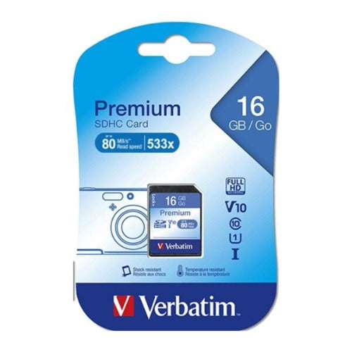Verbatim SDHC 16GB (Class 10) Up to 45MB/Sec 300X read speed - Image 1
