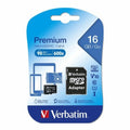 Verbatim Micro SDHC 16GB (Class 10) with Adaptor Up to 45MB/Sec 300X read speed - Image 1