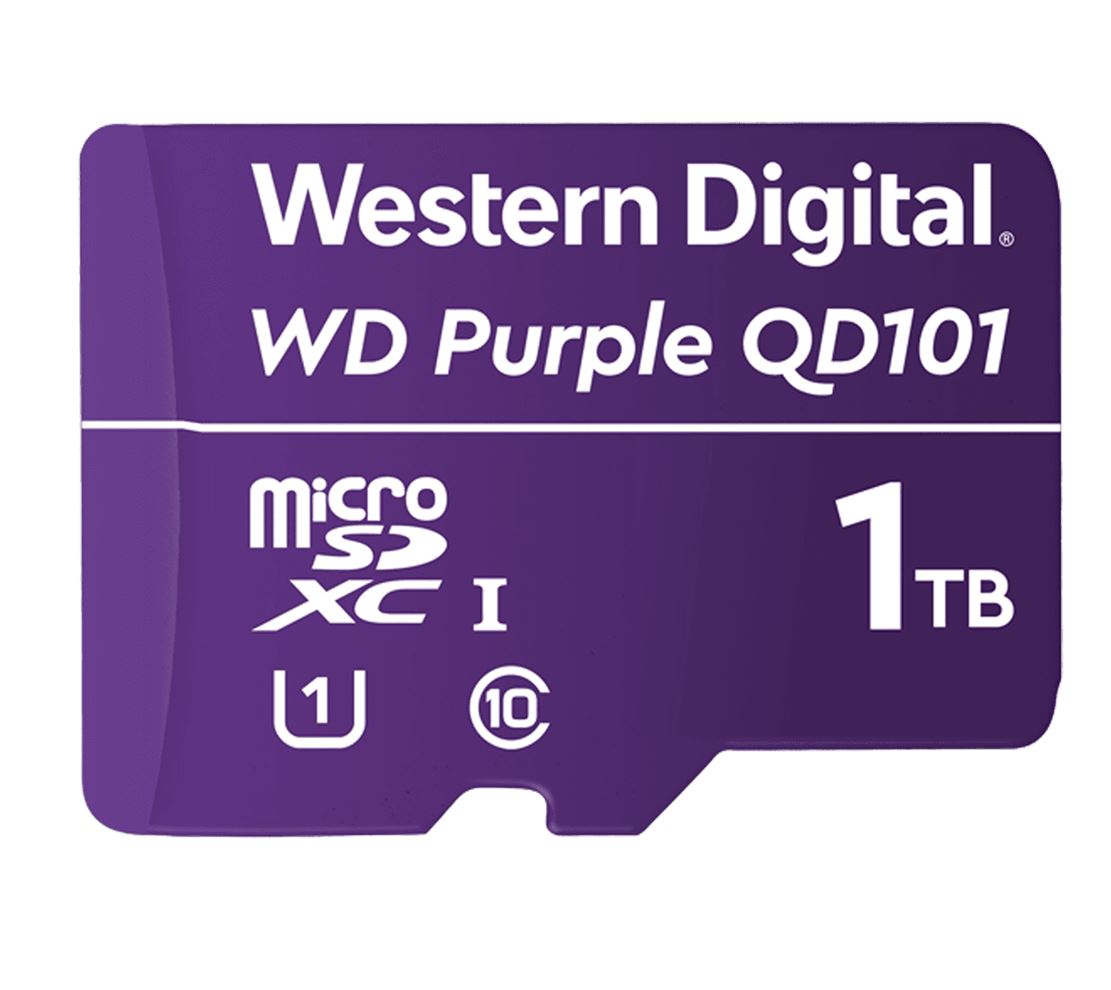 Western Digital WD Purple 1TB MicroSDXC Card 24/7 -25°C to 85°C Weather & Humidity Resistant for Surveillance IP Cameras mDVRs NVR Dash Cams Drones - Image 1