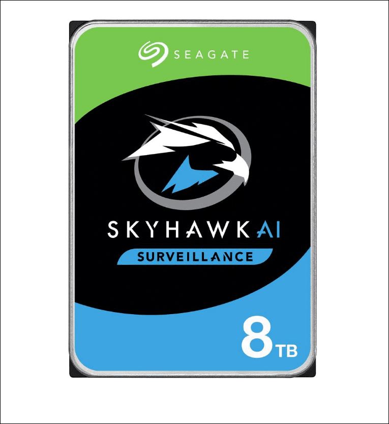 Seagate 8TB 3.5" SkyHawk Surveillance AI, SATA3 6Gb/s,16 AI streams,256MB Cache 24x7 HDD ST8000VE001,  3 Years Warranty - Image 1