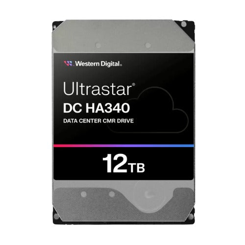 Western Digital 0B47063 Ultrastar DC HA340 Data Center 3.5” SATA HDD - 12TB Read/Wright 150/465 IOPS SATA 267MB/s 7200 RPM WUS721212BLE6L4 - Image 1