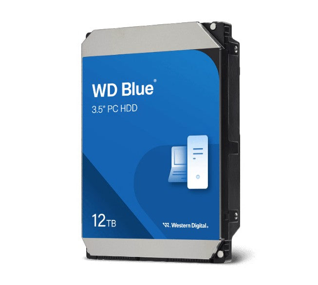 Western Digital WD Blue PC Desktop Hard Drive - 12TB, 3.5", SATA, up to 260MB/s, 7200 RPM, CMR, 512MB, 2Y Warranty - Image 2