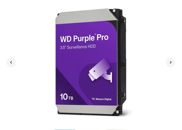 Western Digital WD102PURP Purple Pro 10TB 3.5" Surveillance HDD 7200RPM 256MB SATA3 265MB/s 550TBW 24x7 64 Cameras AV NVR DVR 2.5mil MTBF 5yrs - Image 1