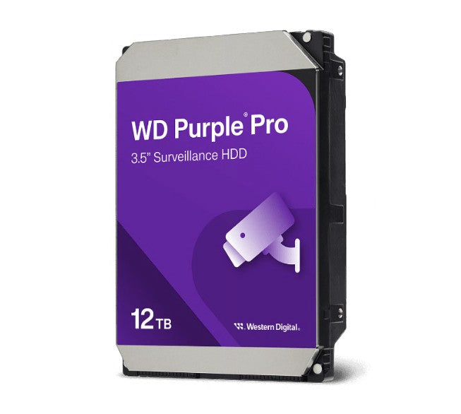 Western Digital WD122PUR Purple Pro 12TB 3.5" Surveillance HDD 7200RPM 256MB SATA3 245MB/s 550TBW 24x7 64 Cameras AV NVR DVR 2.5mil MTBF 5yrs warranty - Image 1