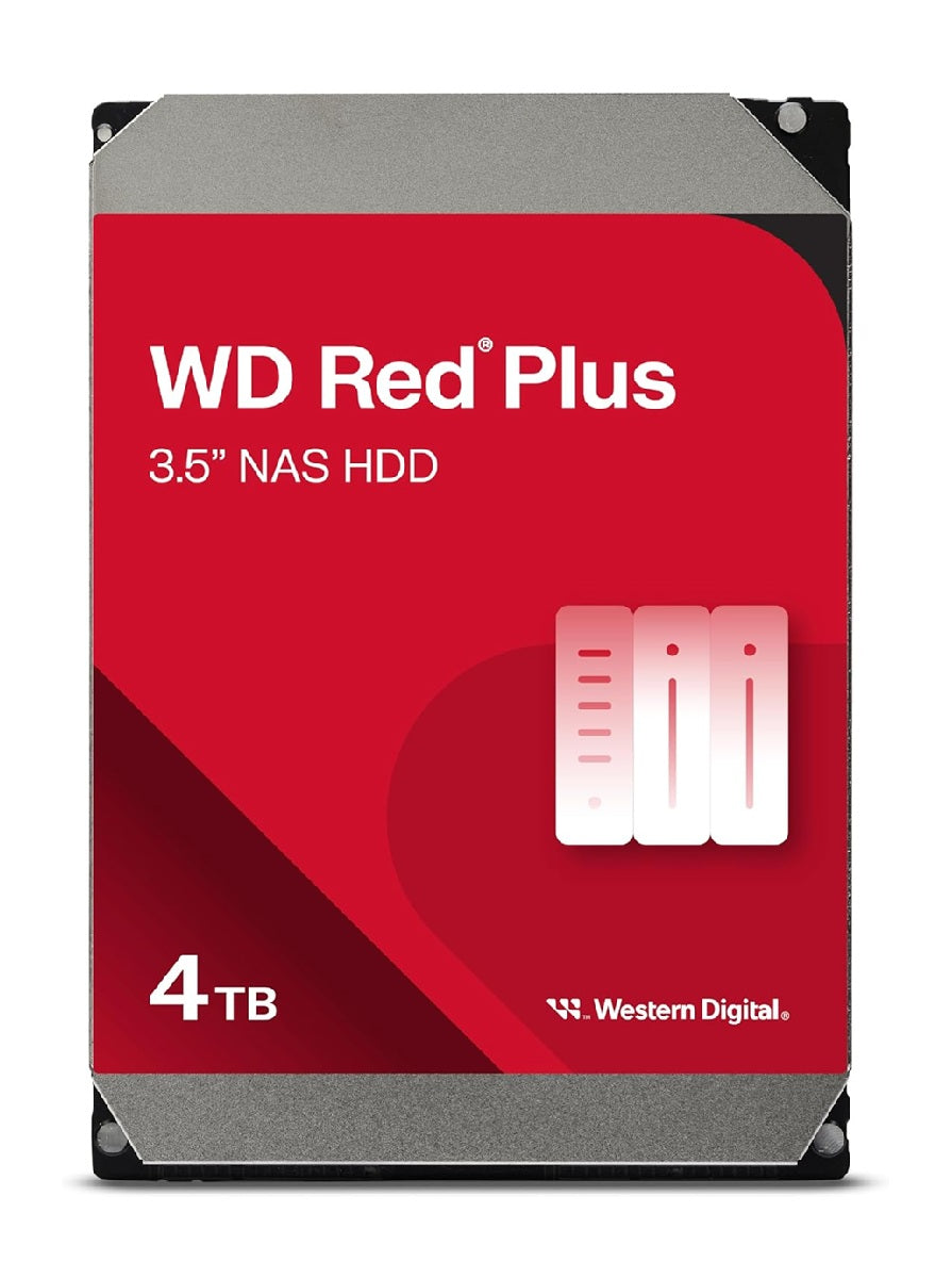 Western Digital WD Red Plus 4TB 3.5" NAS HDD SATA III NAS Hard Drive 5400 RPM 128MB Cache 180MB/S 180TB/Year 3Y warranty (WD40EFZZ) - Image 1