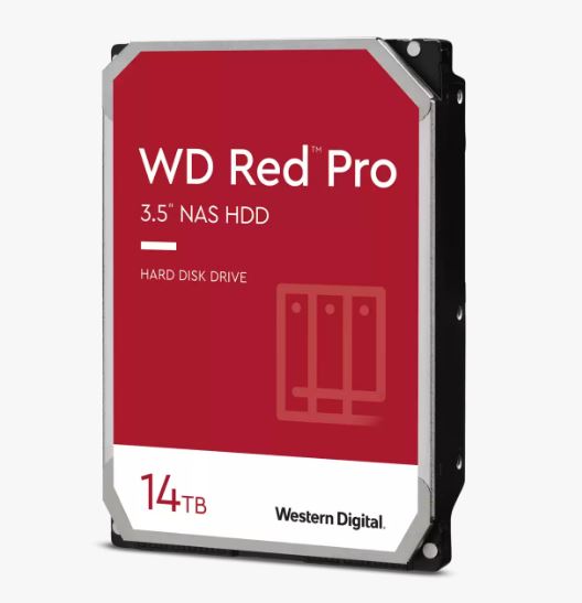 Western Digital WD Red Pro 14TB 3.5" NAS HDD SATA3 7200RPM 512MB Cache 24x7 180TBW ~8-bays NASware 3.0 CMR Tech 5yrs wty ~WD142KFGX - Image 1