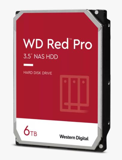 Western Digital WD Red Pro 6TB 3.5" NAS HDD SATA3 7200RPM 256MB Cache 24x7 300TBW ~24-bays NASware 3.0 CMR Tech - Image 1