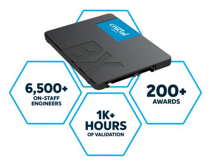 Crucial BX500 4TB 2.5" SATA3 6Gb/s SSD - 3D NAND 540/500MB/s 7mm 1.5 mil MTBF 3yr wty Acronis True Image Solid State Drive - Image 1