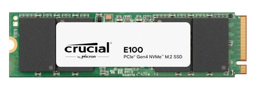 Crucial E100 480GB Gen4 NVMe SSD 4700/2500 MB/s R/W 60TBW 350K/460K IOPS 1.5M hrs MTTF M.2 2280 PCIe4 3yrs <500GB ~Crucial P3 - Image 1