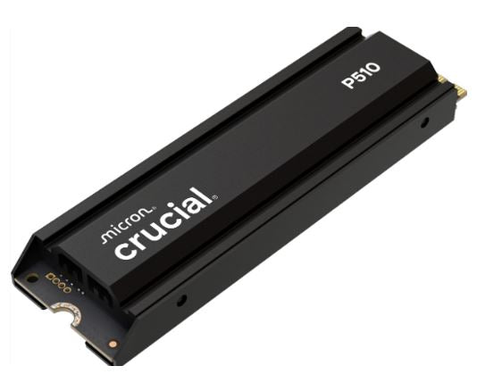 Crucial P510 1TB Gen5 2280 NVMe M.2 SSD w Heatsink 11,000 / 9,500 MB/s R/W 600TBW 1.5M IOPS 1.5M hrs MTTF Full-Drive Encryption 5yrs - Image 2