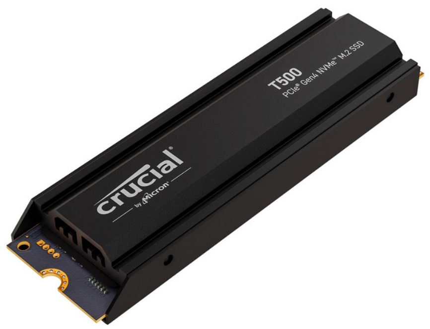 Crucial T500 1TB Gen4 NVMe SSD Heatsink - 7300/6800 MB/s R/W 600TBW 1440K IOPs 1.5M hrs MTTF Acronis True Image for PS5 ~CT1000T500SSD8 - Image 2
