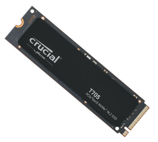 Crucial T705 1TB Gen5 NVMe SSD - 13600/10200 MB/s R/W 600TBW 1400K IOPs 1.5M hrs MTTF DirectStorage for Intel 14th Gen & AMD Ryzen 7000 - Image 1