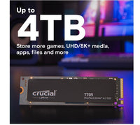 Crucial T705 2TB Gen5 NVMe SSD - 14500/12700 MB/s R/W 1200TBW 1550K IOPs 1.5M hrs MTTF DirectStorage for Intel 14th Gen & AMD Ryzen 7000 - Image 4