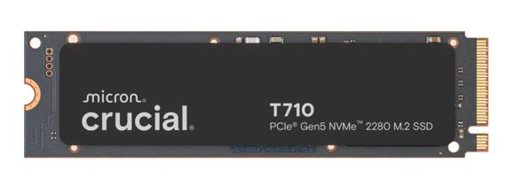 Crucial T710 2TB PCIe Gen5 NVMe 2280 SSD - 14500/13800 MB/s R/W 1200TBW 2.3M IOPs 1.5M hrs MTTF with DirectStorage for Intel & AMD 5yrs - Image 1
