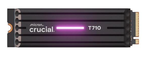 Crucial T710 2TB PCIe Gen5 NVMe 2280 SSD w Heatsink - 14500/13800 MB/s R/W 1200TBW 2.3M IOPs 1.5M hrs MTTF with DirectStorage 5yrs ~CT2000T710SSD8