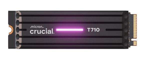 Crucial T710 4TB PCIe Gen5 NVMe 2280 SSD w Heatsink - 14500/13800 MB/s R/W 2400TBW 2.3M IOPs 1.5M hrs MTTF with DirectStorage for Intel & AMD 5yrs - Image 2