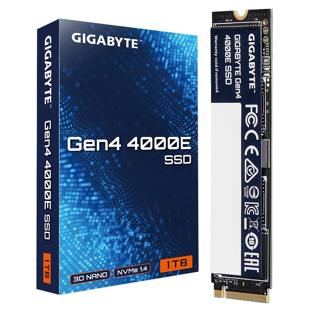 GIGABYTE Gen4 4000E SSD 1TB,  PCI Express 4.0x4, M.2, 1000GB,  Up to 4000 MB/s, 3900 MB/s, MTBF 1.5M hours, 3 y Warranty - Image 1