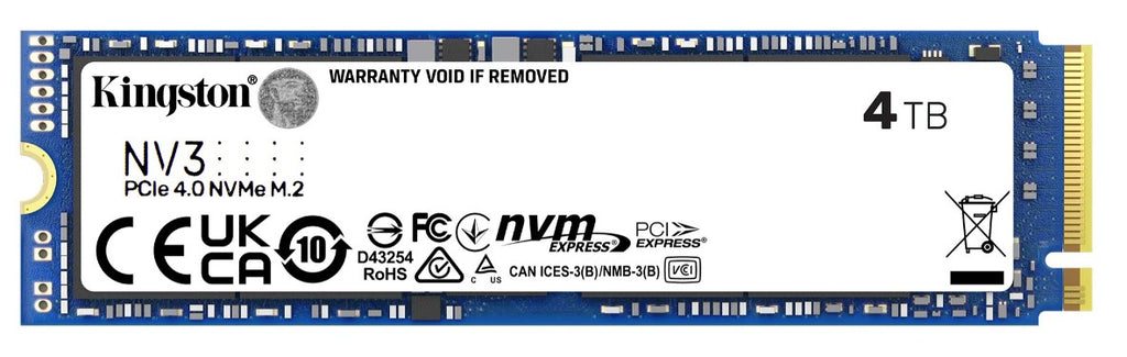 Kingston SNV3S NV3 4TB PCle 4.0x4 NVMe M.2 2280 Gen4 SSD 6000/5000MB/s 3D HAND compaitible Notebook and SFF 5Y Limited (LS) - Image 2