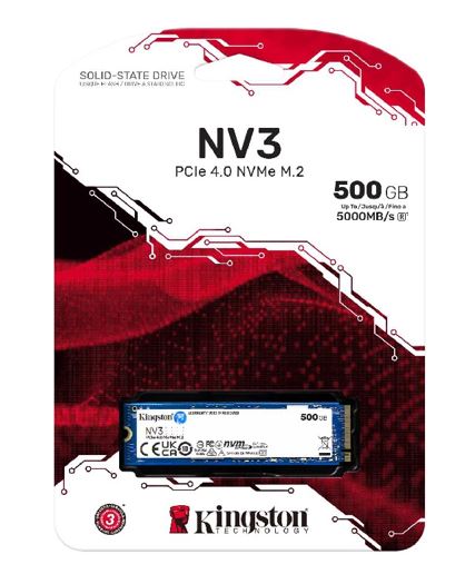 Kingston SNV3S NV3 500G PCle 4.0x4 NVMe M.2 2280 SSD 5000/3000MB/s 3D NAND compaitible Notebook and SFF 5Y Limited - Image 3
