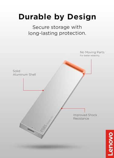 Lenovo PS8S 2TB External Portable SSD ~1050MB/s USB3.2 Gen2 USB-C Stylish Metal Body Lightweight 40g Durable for PC MAC PS4 Xbox Android iPad Pro - Image 4