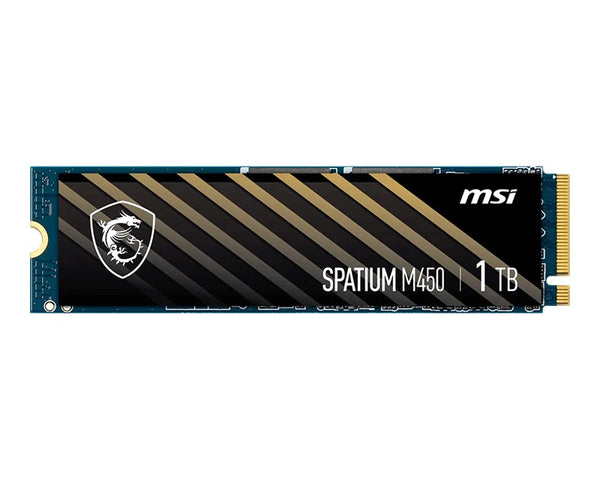 MSI SPATIUM M450 PCIe 4.0 NVMe M.2 1TB SSD,  Sequential Read up to 3400MB/s, Sequential Write up to 2400MB/s, 350 TBW, 5 Year Warranty