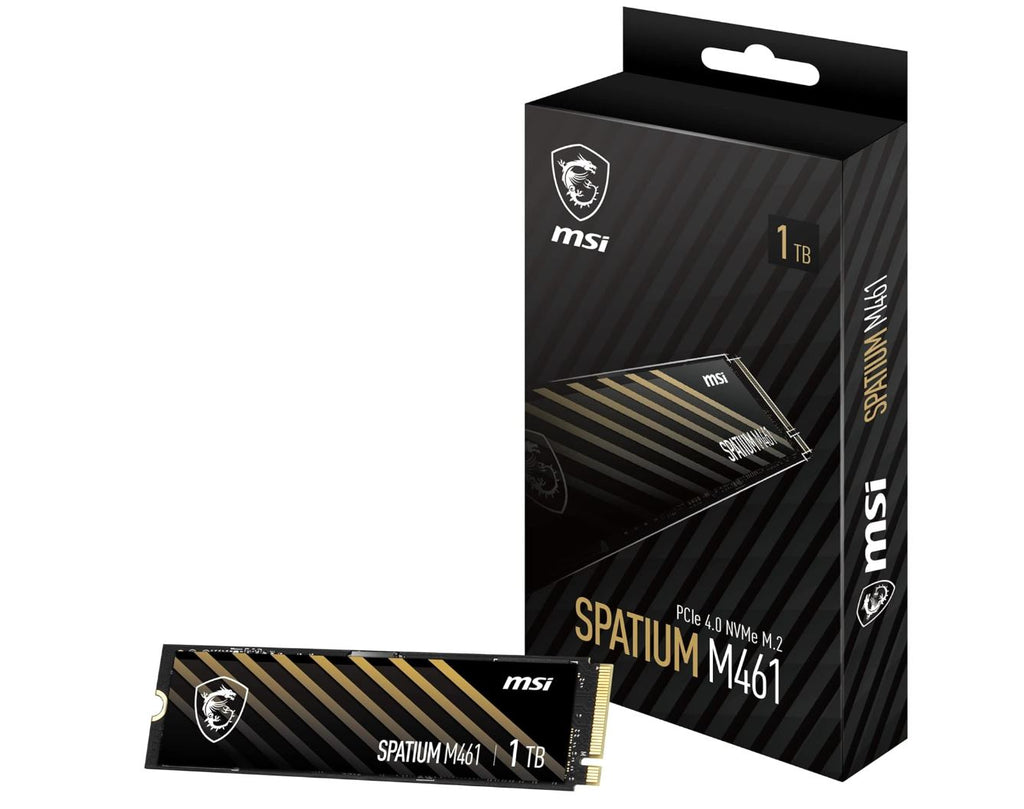 MSI SPATIUM M461 PCIe 4.0 NVMe M.2 1TB Internal SSD PCIe Gen4 NVMe (SPATIUM M461 PCIe 4.0 NVMe M.2 1TB), 5 Year Warranty - Image 1