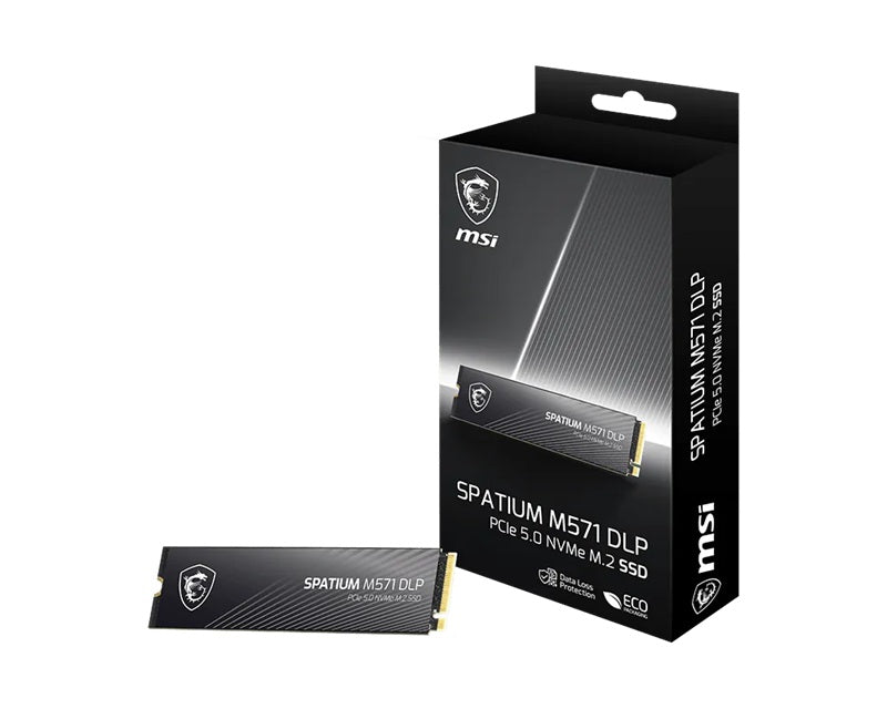 MSI SPATIUM M571 DLP PCIe 5.0 NVMe M.2 2TB, M.2 2280, PCIe Gen5x4 NVMe 2.0, R14500/W11000MB/s, 2500K/2600K IOPS, 1400TBW, 5yr wty - Image 1