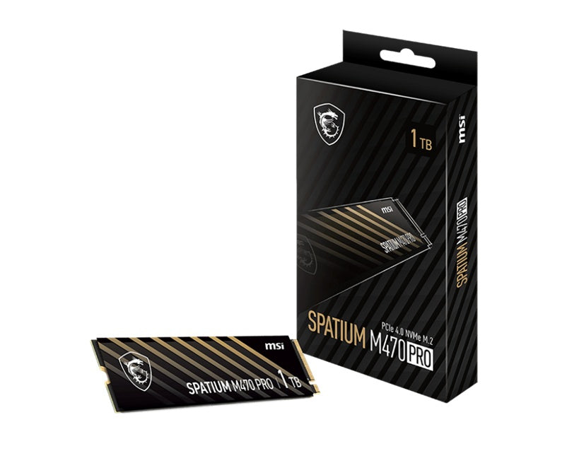 MSI SPATIUM M470 PRO PCIe 4.0 NVMe M.2 1TB SSD, Sequential Read up to 6000MB/s, Sequential Write up to 5000MB/s, 640 TBW, 5 Year Warranty FOR CC - Image 1
