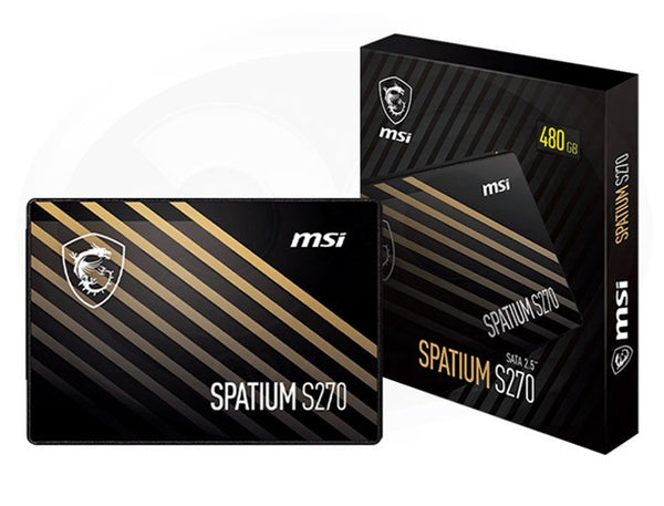 MSI SPATIUM S270 SATA 2.5" 480GB,  PHISON S11, 3D NAND, SATA III 6Gbps, Sequential Read up to 500MB/s, Sequential Write up to 450MB/s, 250 TBW, 5Y WTY