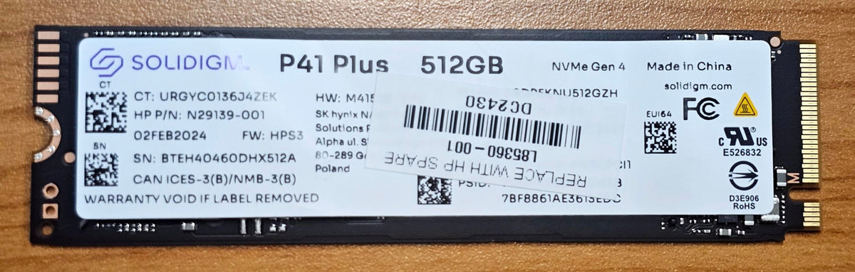 OEM 512GB Gen4 NVMe SSD 3500/1625MB/s R/W 200TBW 220K/300K IOPS 1.5M hrs MTTF PCIe 4 M.2 2280 1yr wty >500GB (not Crucial) - Image 2