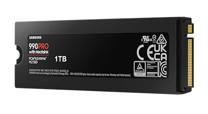 Samsung 990 Pro 1TB with Heatsink Gen4 NVMe SSD 7450MB/s 6900MB/s R/W 1550K/1200K IOPS 600TBW 1.5M Hrs MTBF for PS5 5yrs Wty - Image 4