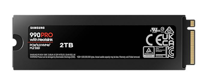 Samsung 990 Pro 2TB with Heatsink Gen4 NVMe SSD 7450MB/s 6900MB/s R/W 1550K/1200K IOPS 1200TBW 1.5M Hrs MTBF for PS5 5yrs Wty - Image 2