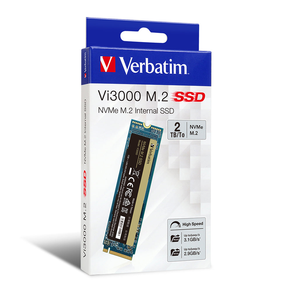 Verbatim Vi3000 2TB PCI-E 3.0 M.2 NVMe SSD 3100MB/S Read 2900MB/S Write 2 YR WTY *Clearance* (LS) - Image 3