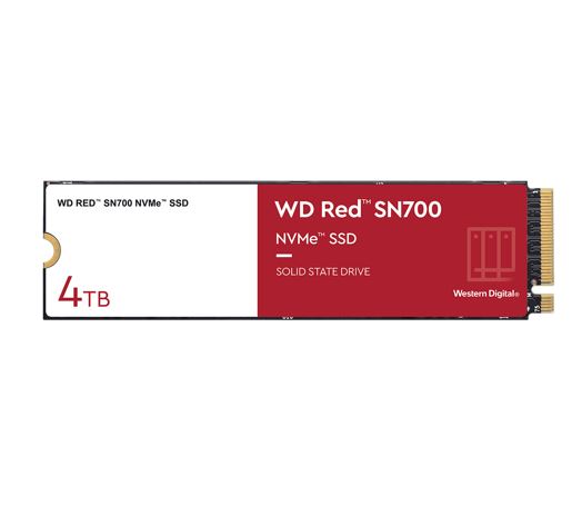 Western Digital WD Red SN700 4TB NVMe NAS SSD 3400MB/s 3100MB/s R/W 5100TBW 550K/520K IOPS M.2 Gen3x4 1.75M hrs MTBF 5yrs wty - Image 1