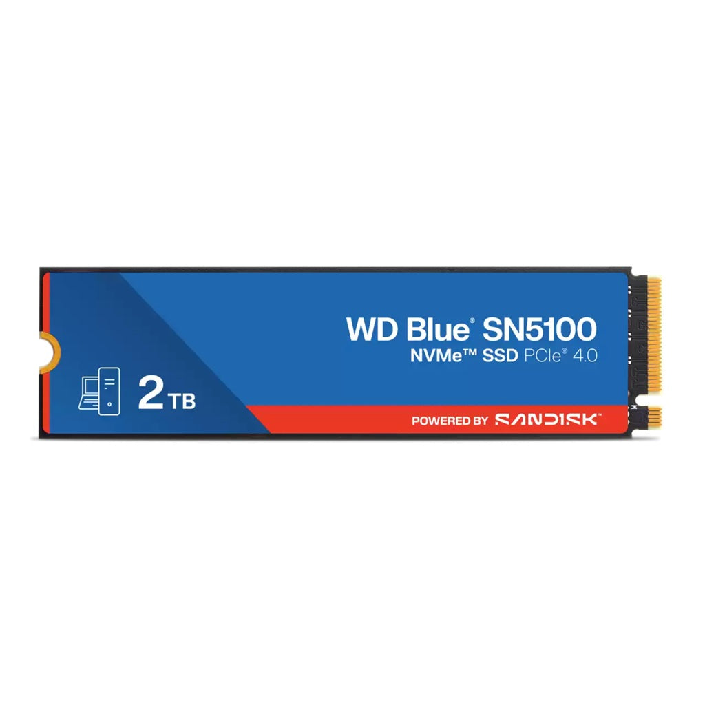 Western Digital WD Blue SN5100 NVMe™ SSD - 2TB, M.2 2280, PCIe Gen4, Read 7100MB/s, Write 6700MB/s, 1000K/1300K IOPS, TBW 900, 5yr Warranty - Image 1