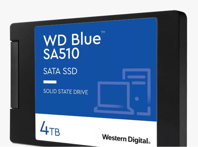 Western Digital WD Blue 4TB 2.5" SATA SSD 560R/530W MB/s 95K/82K IOPS 600TBW 1.75M hrs MTBF 3D NAND 7mm 5yrs Wty - Image 1