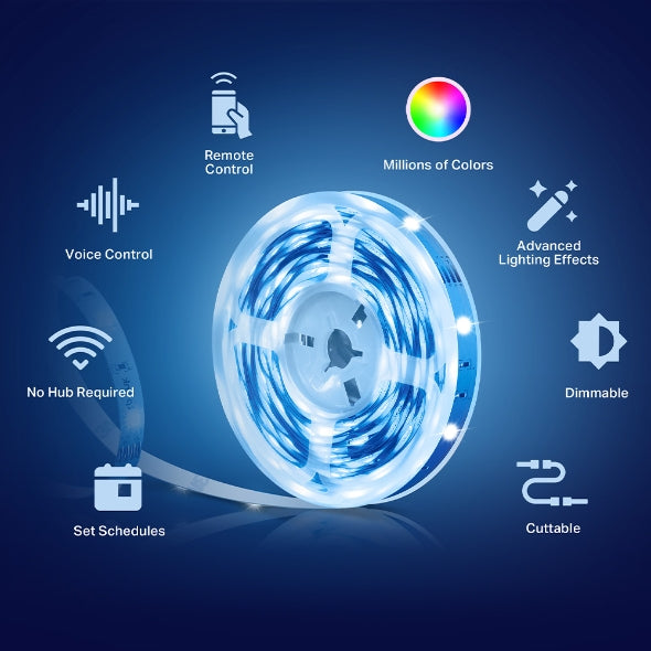 TP-Link Tapo L900-5 Smart Wi-Fi Light Strip, Flexible Length, 3M Adhesive, Energy Saving, Voice Control, No Hub Required, 5000×10×1.6 mm - Image 3