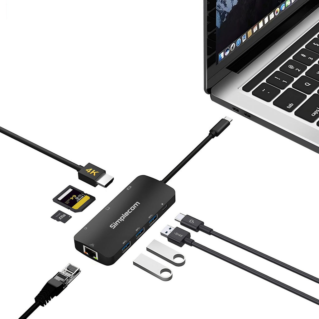 (LS)Simplecom CHT580 USB-C SuperSpeed 8-in-1 Multiport Hub Adapter HDMI 2.0 Docking Station - Image 4