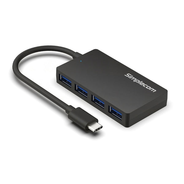 Simplecom CH352 USB-A to 4xPort SuperSpeed USB 3.2 Gen1, 5Gbps, plug & play, bus-powered, ABS, 76×41×11mm, 35g, 15cm cable, Win/macOS/Linux compatible