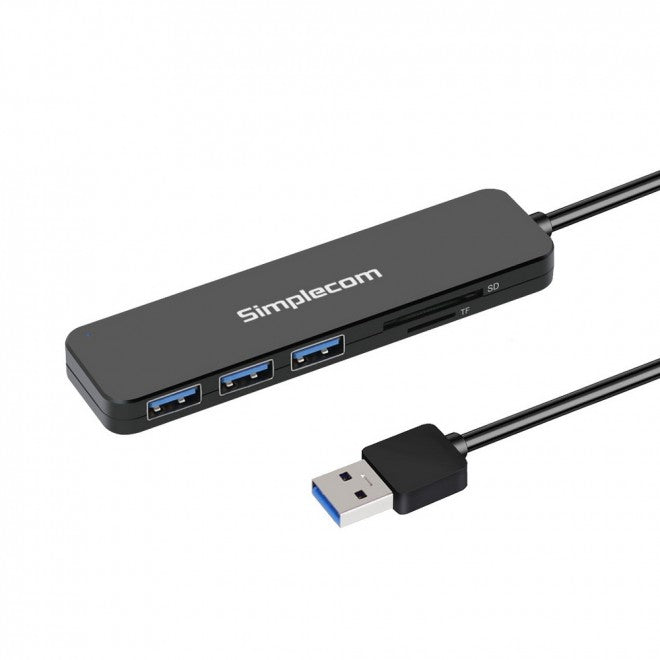 (LS)Simplecom CH365 SuperSpeed 3 Port USB 3.0 (USB 3.2 Gen 1) Hub with SD MicroSD Card Reader - Image 1