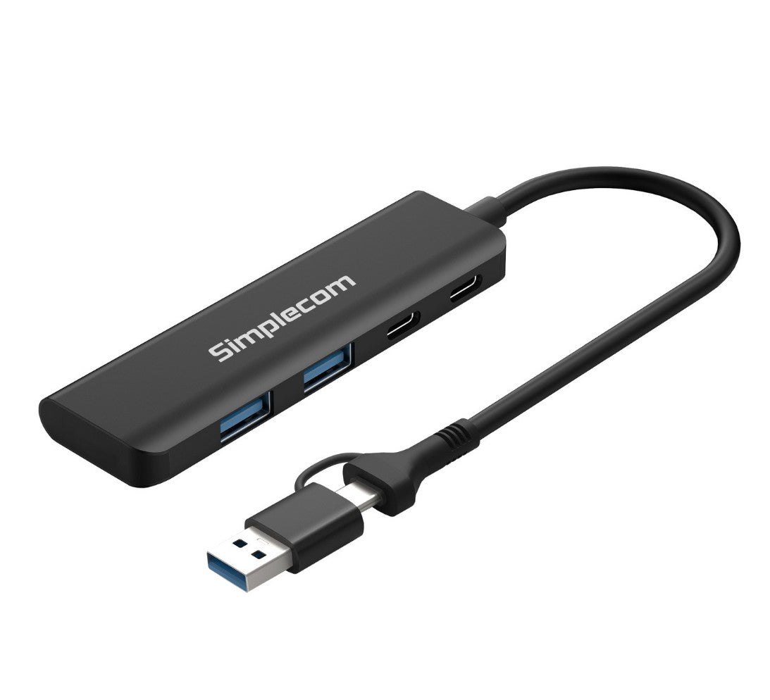 Simplecom CH385 SuperSpeed USB-A and USB-C 4-Port Combo Hub USB 3.2 Gen 1 (2x USB-A and 2x USB-C Ports) - Image 1