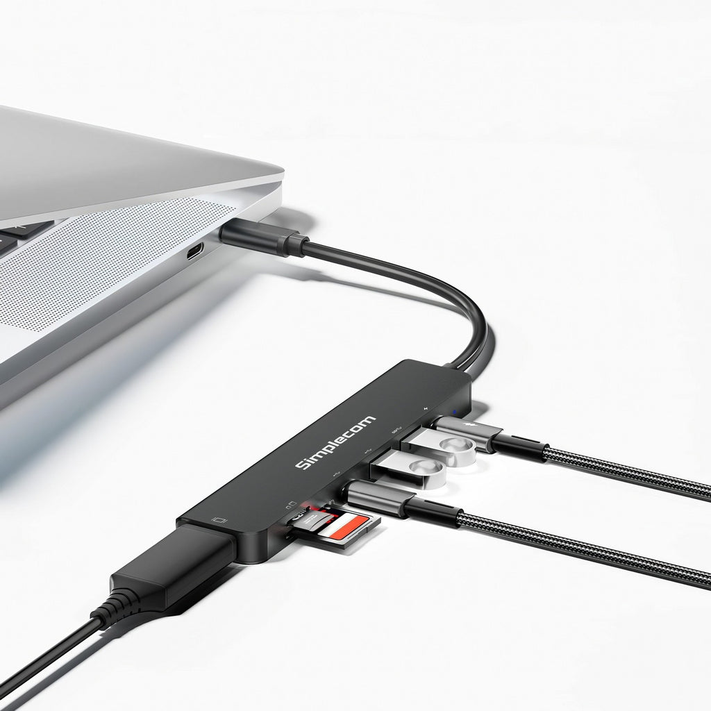 Simplecom CH547 USB-C 7-in-1 Multiport Adapter USB Hub HDMI Card Reader PD - Image 4