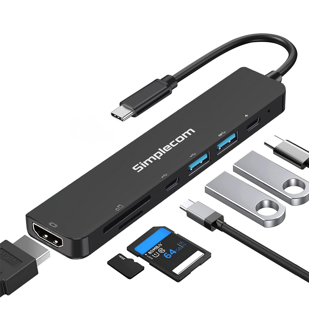 Simplecom CH547 USB-C 7-in-1 Multiport Adapter USB Hub HDMI Card Reader PD - Image 5