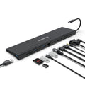 Simplecom CHN622 USB-C 12-in-1 Multiport Docking Station Laptop Stand Dual HDMI + VGA Triple Display Gigabit LAN - Image 1