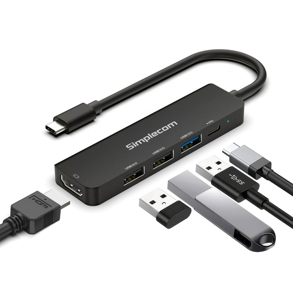 Simplecom CHT550 USB-C 5-in-1 Multiport Docking Station with USB Hub PD HDMI 2.0 4K@60Hz - Image 3