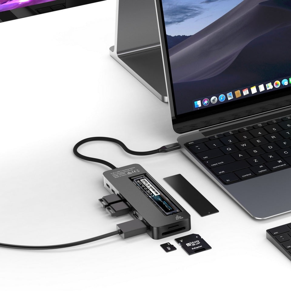(LS)Simplecom CHT595 9-in-1 USB-C Multiport Docking Station with NVMe M.2 Enclosure 2xUSB-A 10Gbps, USB-C 10Gbps, HDMI 2.0 4K@60Hz, SD/MicroSD, PD100W - Image 4