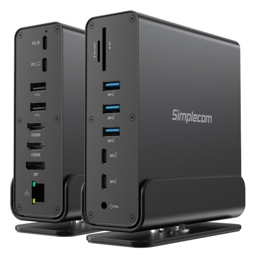 Simplecom CHT815 15-in-1 USB-C 4K Triple Display MST Docking Station with Dual HDMI DP - Image 1