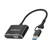 Simplecom DA326C USB 3.0 and USB-C to HDMI + VGA Video Card Adapter Full HD 1080p - Image 3