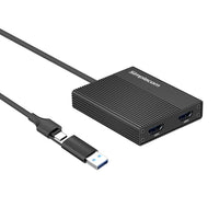 Simplecom DA369 USB 3.0 or USB-C to Dual 4K HDMI 2.0 Display Adapter for 2x 4K@60Hz Extended Screens - Image 2
