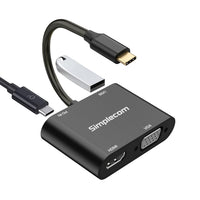(LS)Simplecom DA440 4-in-1 USB-C Multiport Adapter with Power Delivery USB 3.0 VGA HDMI - Image 1
